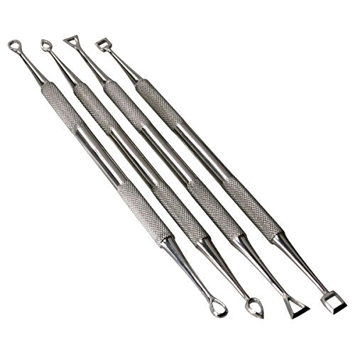 HTS 156C4 4 Pc Stainless Steel Hollow Tip Carver Wax & Clay Sculpting Tool Set - size: 156C4 4 Pc Hollow Tip Carver Set