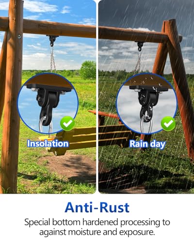 Heavy Duty Swing Hangers, Indoor-Outdoor Hooks, 4-Pack - color: 4 Pack Black