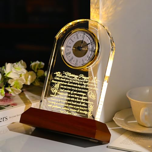 Ornalrist Wedding Gifts for Couples 2026 Crystal Clock Marriage Prayer Gift - color: Marriage Prayer