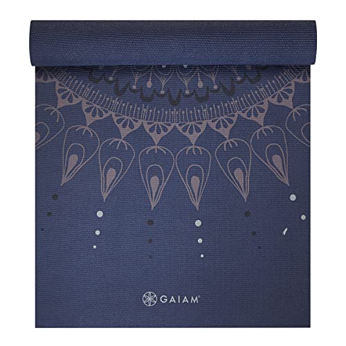 Gaiam Premium Yoga Mat, 6mm Thick Print Mat | Premium 6mm thick cushioning for joint support. Non-slip print design for yoga, Pilates & floor workouts. - color: Here & Now