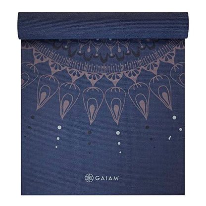 Gaiam Premium Yoga Mat, 6mm Thick Print Mat - color: Here & Now