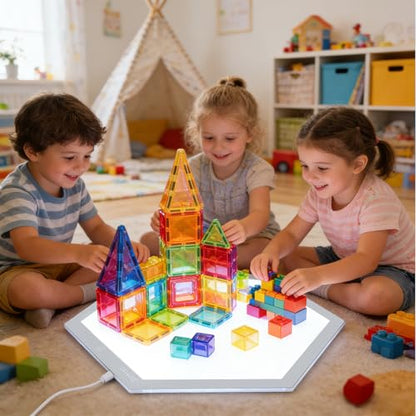 IMAGE Tracing Light Box for Kids, 17.2x14.9 LED Drawing Board | Educational STEM toy, 3 adjustable brightness, ideal for early learning & art projects ﻿ (Building Blocks Not Include)