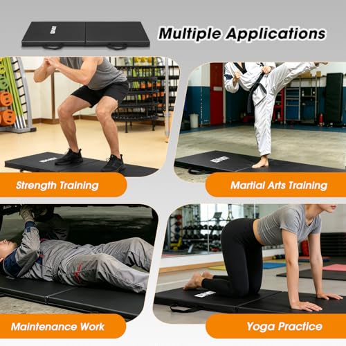 DNA Motoring Foldable Soft Kneeling Pad Mat Extra Thick Foam Knee Pad Mat Water Resistant 43 X 17.7 X 1.6 in for Auto Maintenance, Gardening, Baby Bath, Yoga, w/Handles, TOOLS-00501
