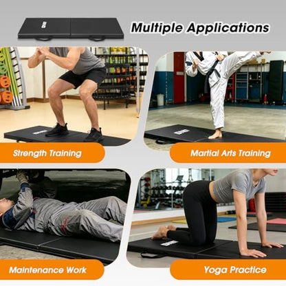 DNA Motoring Foldable Soft Kneeling Pad Mat Extra Thick Foam Knee Pad Mat Water Resistant 43 X 17.7 X 1.6 in for Auto Maintenance, Gardening, Baby Bath, Yoga, w/Handles, TOOLS-00501