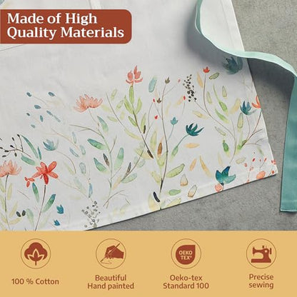 Maison d' Hermine Aprons for women with Pocket 100% Cotton (27.50"x31.50") | Adjustable Neck Strap & long ties Apron Men Chef Wedding Cooking Gardening Server Maid - color: 001 - Colmar