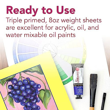 Strathmore 300 Series, Canvas Pad, 9x12 inch, 10 Sheets – Triple Primed, 100% Cotton Canvas, Plein Air Artists, Acrylic Paint and Oil Paint - size: 9x12