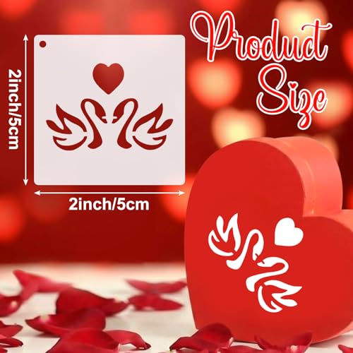 Fainne 100 Pcs 2 Inch Heart Stencils Small Stencils for Painting | Reusable Craft Stencils, DIY Scrapbook, Wood Wall Fabric Rock Chalkboard Sign Painting, Home Art Decor Projects - style: Conversation Heart
