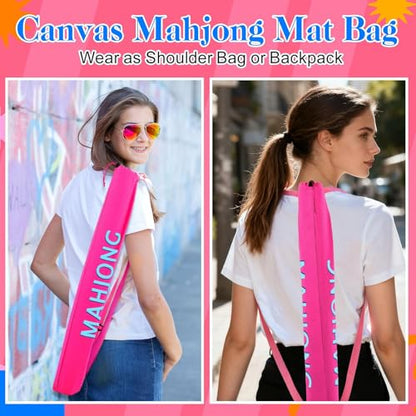 34 Inch Mahjong Mat Bag Storage Holder,Pink,Soild - color: Pink, style: Soild