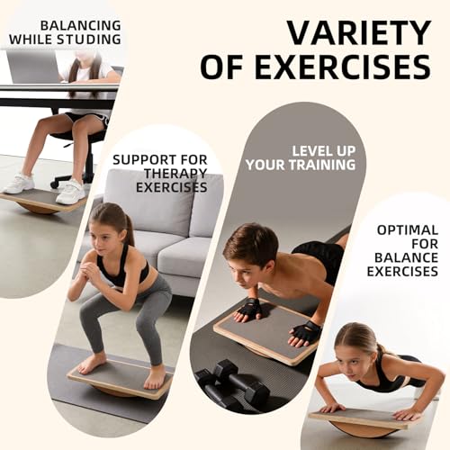 Juoe Balance Board Wobble Board,Balance Toys for Physical Therapy - color: Gery