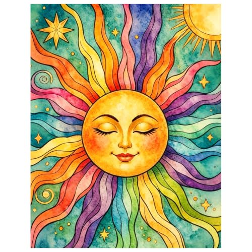 xcemhil Sun Paint by Numbers Kit for Adults Beginner, Summer Paint by Numbers for Adult, Acrylic Paint by Number Kits Suitable for Home Wall Art Decor Gifts 16x20 Inch - color: 20-Sun, size: 16*20