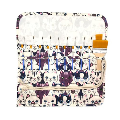 Funny live Paint Brush Holder Art Supplies, Artist Brush Holder & Storage Organizer Roll-Up Case Bag, Protect Acrylic Oil Watercolor Paintbrushes (Kitten 20 Slot Pockets) - color: Kitten 20 Slot Pockets