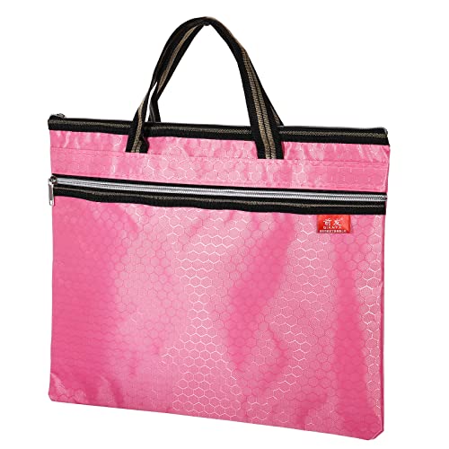 PATIKIL Waterproof Zipper File Bag, Documents Books Tools Storage Zip Pouch for Office Travel, Pink - color: Pink