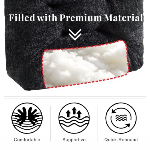 Floor Pillow, Large Meditation Sitting Cushion with Handle | for Tatami, Living Room, Yoga Use for Adults and Kids (1, Square, Black, 22" x 22" x 6") - color: Square, Black