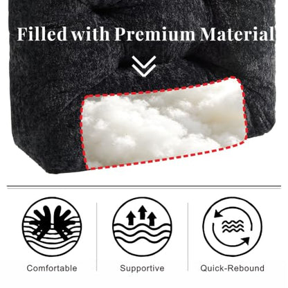 Floor Pillow, Large Meditation Sitting Cushion with Handle | for Tatami, Living Room, Yoga Use for Adults and Kids (1, Square, Black, 22" x 22" x 6") - color: Square, Black