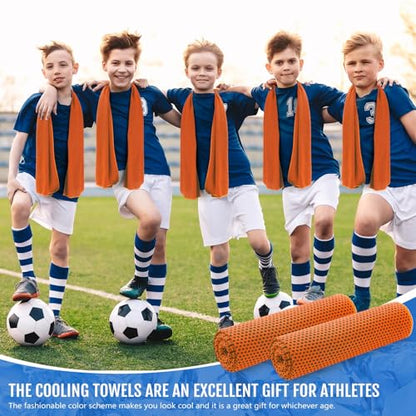 Hosuly 15 Pcs Cooling Towels 40" x 12", Orange - color: Orange