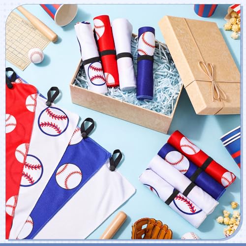FuWeave 12 Pcs Baseball Cooling Towels Gifts 40 x 12 Inch - color: Baseball, size: 40 x 12 inches