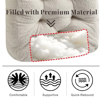 Floor Pillow, Large Meditation Sitting Cushion with Handle | for Tatami, Living Room, Yoga Use for Adults and Kids (1, Square, Cream, 22" x 22" x 6") - color: Square, Cream