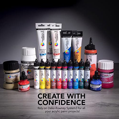 Daler-Rowney System3 Acrylic Ink Set of 3 Starter Colors- Versatile Acrylic Ink for Artists and Students - Opaque Calligraphy Ink for Drawing Illustrating Airbrushing Dip Pen Ink and More