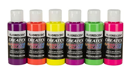 Createx Colors 5802-00 2-Ounce AB Airbrush Set, Fluorescent - style: Fluorescent Set