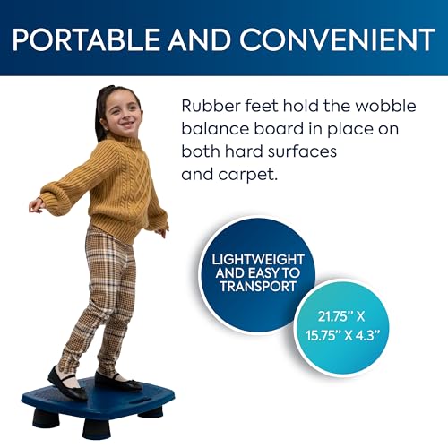 Bouncyband Bouncy Board Sensory Tool – Sensory Board Lets Kids Expel Energy to Boost Focus – Ideal for the Classroom or at Home – 21.75” x 15.75” x 4.3” Balance Board Holds Kids Up to 180lbs