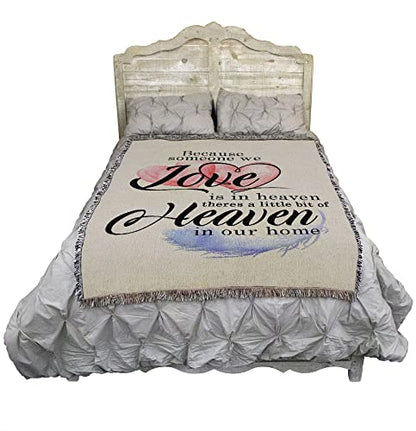 Pure Country Weavers Someone We Love in Heaven Gift Blanket - Sympathy Bereavement Gift Tapestry Throw Woven from Cotton - Made in the USA (72x54) - color: Heaven, size: 72" x 54"