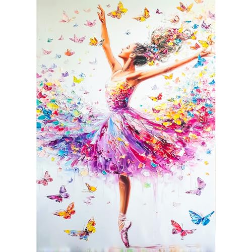 EOBROMD 5D Diamond Art Painting Kits for Adults Beginners, DIY Dancing Girl Painting for Adults, Full Round Drill Diamond Dot Gem Art Kits for Home Wall Decor 12x16inch - color: 08-Dancing Girl