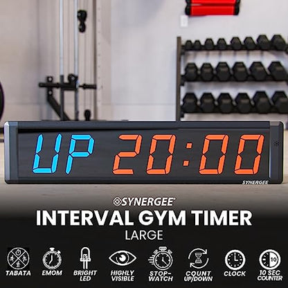 Synergee 28" Interval Timer – Programmable Wall Mounted Gym Clock - color: B) Large 29"