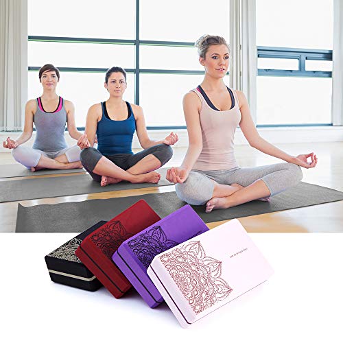 nuveti Yoga Blocks Set of 2, High Density Yoga Brick Foam Blocks to Improve Strength, Flexibility and Balance Brick Foam Blocks - color: Purple