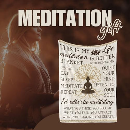 Huglanket Meditation Gifts, Throw Blanket for All Seasons 50" × 65"