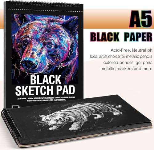 50 Sheets Marker Paper Sketchbook & Heavyweight Black Paper Sketchbook