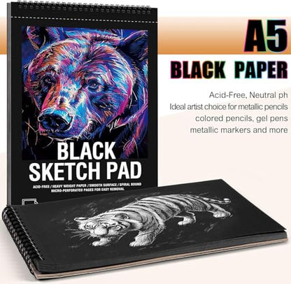 50 Sheets Marker Paper Sketchbook & Heavyweight Black Paper Sketchbook