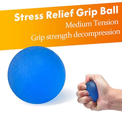 Grip Strength Trainer 7 Pack Adjustable Hand Gripper, Finger Stretcher Resistance Extensor Bands, Finger Exerciser, Grip Strength Ring & Stress Ball, Hand Grip Strengthener - color: Blue