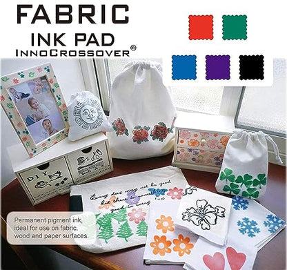 5-Pack Fabric Pigment Ink Pads in 5 Colors for Rubber Stamps & Crafts | Safe, non-toxic pigment ink. Ideal for card making supplies and stamping on wood, fabric, and paper surfaces.
