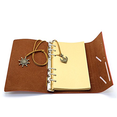 EvZ 7-Inch Refillable A6 Binder Notebook - Premium Vegan Leather Personal Planner, Eco-Friendly Journal with 6-Ring Loose-Leaf System for Writing, Business, and Creative Sketches, Coffee - color: Coffee, size: 7 Inches