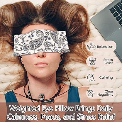 Hihealer Lavender Eye Pillow for Relaxation, Yoga, Sleep, Weighted Eye Mask - color: Purple