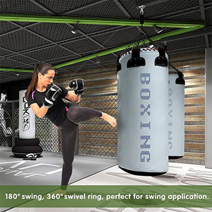 2 Pack Heavy Duty 360° Swivel Swing Hanger, Stainless Steel Hammock Hook for Ceiling Wooden Swing Set Bracket, Punching Bag Hanger for Playground Gym Rope Hammock Chair Swing, 1200 Lb Load - style: 2 Pack with Snap Hook
