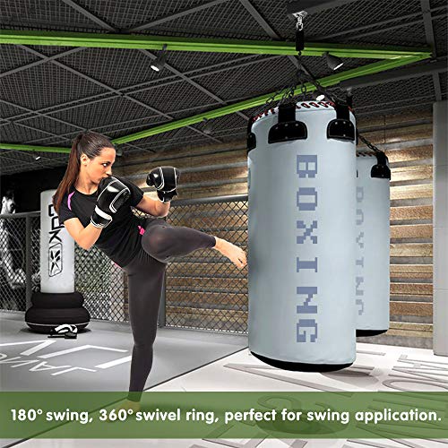 2 Pack Heavy Duty 360° Swivel Swing Hanger, Stainless Steel Hammock Hook for Ceiling Wooden Swing Set Bracket, Punching Bag Hanger for Playground Gym Rope Hammock Chair Swing, 1200 Lb Load - style: 2 Pack with Snap Hook