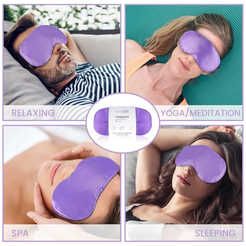 SuzziPad Hot & Cold Lavender Eye Pillow for Relaxing, Purple, 6 Packs | Washable Weighted Yoga Eye Mask For Meditation, Dry Eye Soothing & Sleep; Blocks Light, Soothes Migraines & Ocular Discomfort