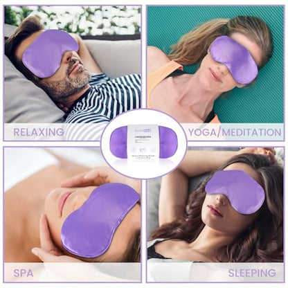 SuzziPad Hot & Cold Lavender Eye Pillow for Relaxing, Purple, 6 Packs | Washable Weighted Yoga Eye Mask For Meditation, Dry Eye Soothing & Sleep; Blocks Light, Soothes Migraines & Ocular Discomfort