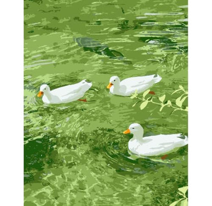 ZRIZQ Paint by Numbers Kit for Adults Beginner,Duck Summer,16x20 | Full set with rich paints,wooden brushes,rolled canvas.Calming,screen-free pastime.Beginner friendly.Just open and paint. - color: 16"X20"Rolled Canvas(Frameless)-Duck 2