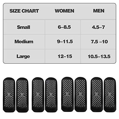 unenow Unisex Non Slip Grip Socks for Yoga Pilates Barre Home & Hospital - color: 4 Pairs-4 Pairs of Black, size: Small