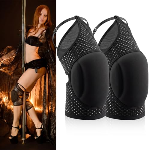 Seenelling 1 Pair Medium Pole Dance Knee Pads for Women Protective Non-slip Knee Pads for Ballet Modern Floor Dance and Indoor Sports Yoga Volleyball Figure Skating