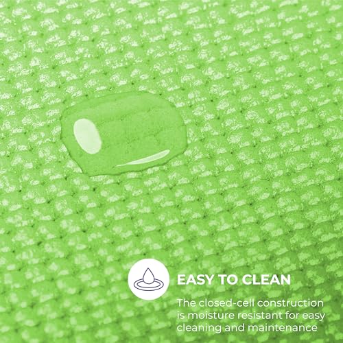 Voyage 5mm Studio Yoga Mats, 6 Pack, 72x24in | Extra Long, Anti-Tear Exercise Mats for Workout, Stretching, Fitness - Non Slip Gym Mats for Home, Schools and Studios - color: Green