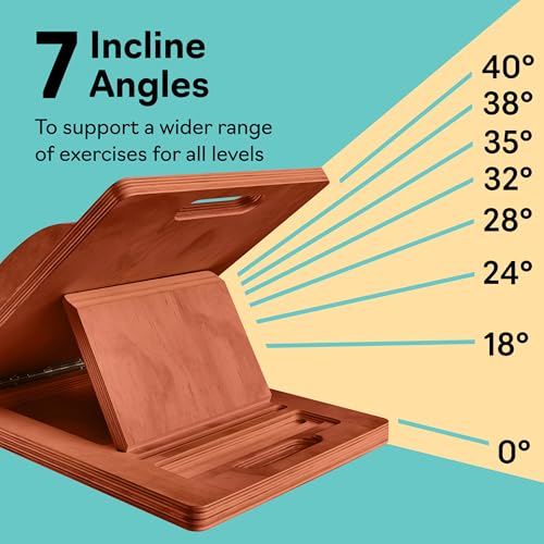 Slant Boards for Exercise, Wooden Slant Board, Calf Stretch Board with 7 Incline Angles, Velour Board, Balance Board & Calf Stretcher, Portable Incline Board for Physical Therapy, Ankle Mobility, Heel & Knees - color: Dark Brown