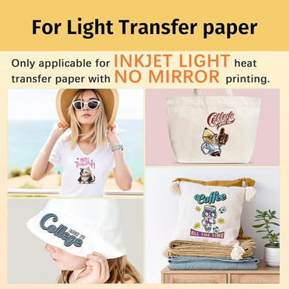 TransOurDream Heat Transfer Mask & Iron on Tape(30 Sheets, 8.5x11") - Iron-On Clear Positioning Film for Light Transfer Paper & Printable HTV on Shirts - color: Mask-Light, size: 30 Sheets