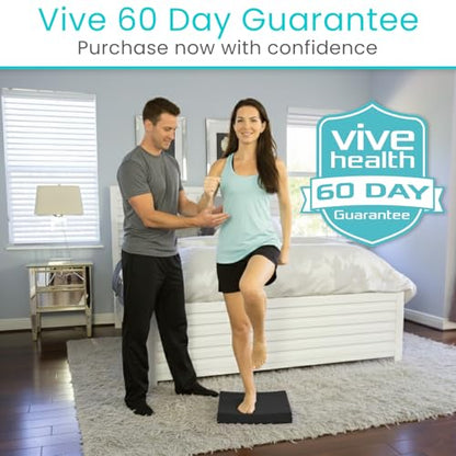 Vive Balance Pad - Foam Large Yoga Mat Trainer for Physical Therapy, Stability Workout, Knee and Ankle Exercise, Strength Training, Rehab - Chair Cushion for Adults, Kids, and Travel - color: Midnight Black