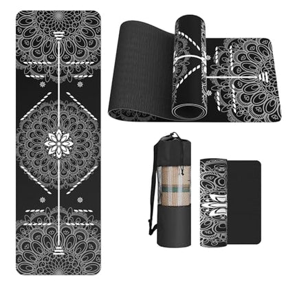 FOLAI Extra Thick Yoga Mat 6mm - color: body line black