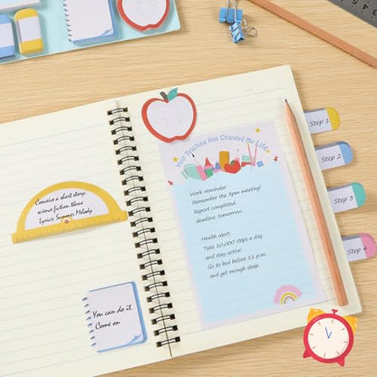 Sticky Notes Set Blackboard Self-Stick Note Pads Teacher Appreciation Gift Writing Memo Pads School Office Supplies - color: Teacher(blue Background)