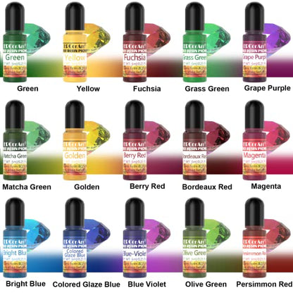 Epoxy Resin Pigment - 30 Colors Transparent UV Resina Dye, Highly Concentrated Epoxy Resin Colorant for Jewelry Making Kit, DIY Crafts - 0.25 oz