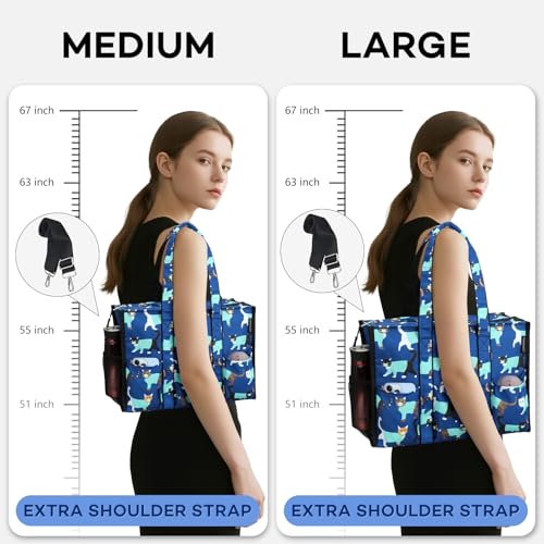 HoogaLife Nurse Bag for Work with Multiple Pockets, Waterproof Tote Organizer for Medical Supplies - color: Dog, size: Large